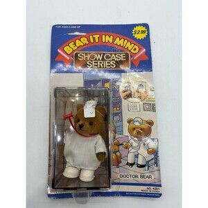 Vintage Bear It In Mind Show Case Series Doctor Bear Flocked Figure BBI